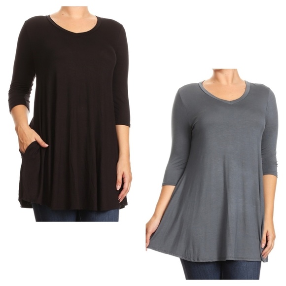 ✔CLEARANCE ✔Hunter Green Tunic Top - Picture 2 of 3